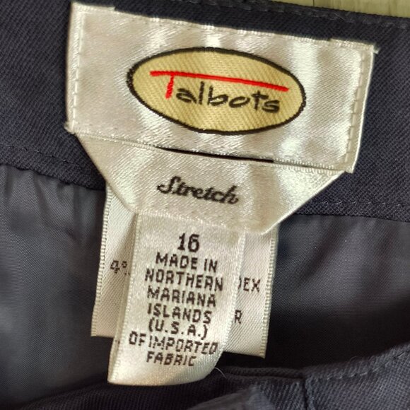 Talbots Trouser Pants Stretch Wool Spandex Navy Blue Lined Classic - Picture 2 of 4